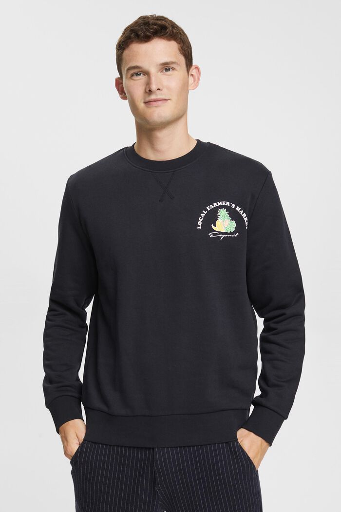 Sweatshirt mit Chest-Print, BLACK, detail image number 0