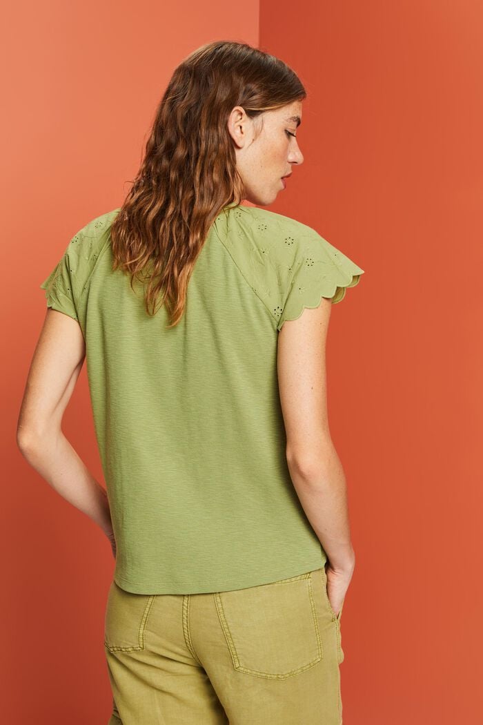 T-Shirt aus Materialmix, PISTACHIO GREEN, detail image number 3
