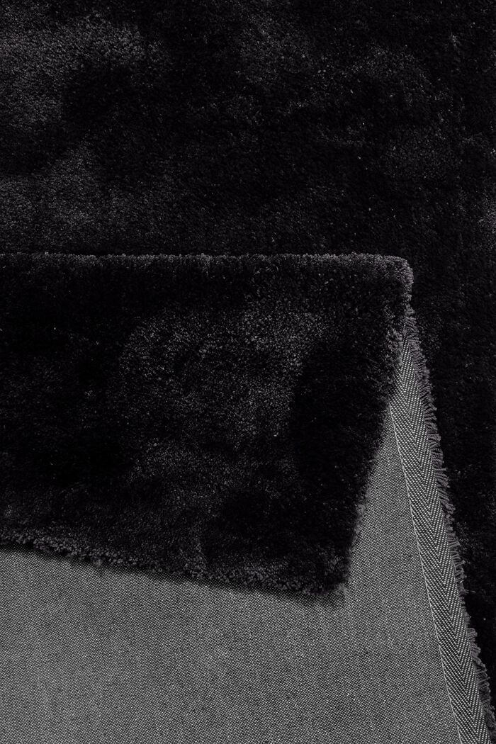 Hochflor-Teppich im unifarbenen Design, BLACK, detail image number 2