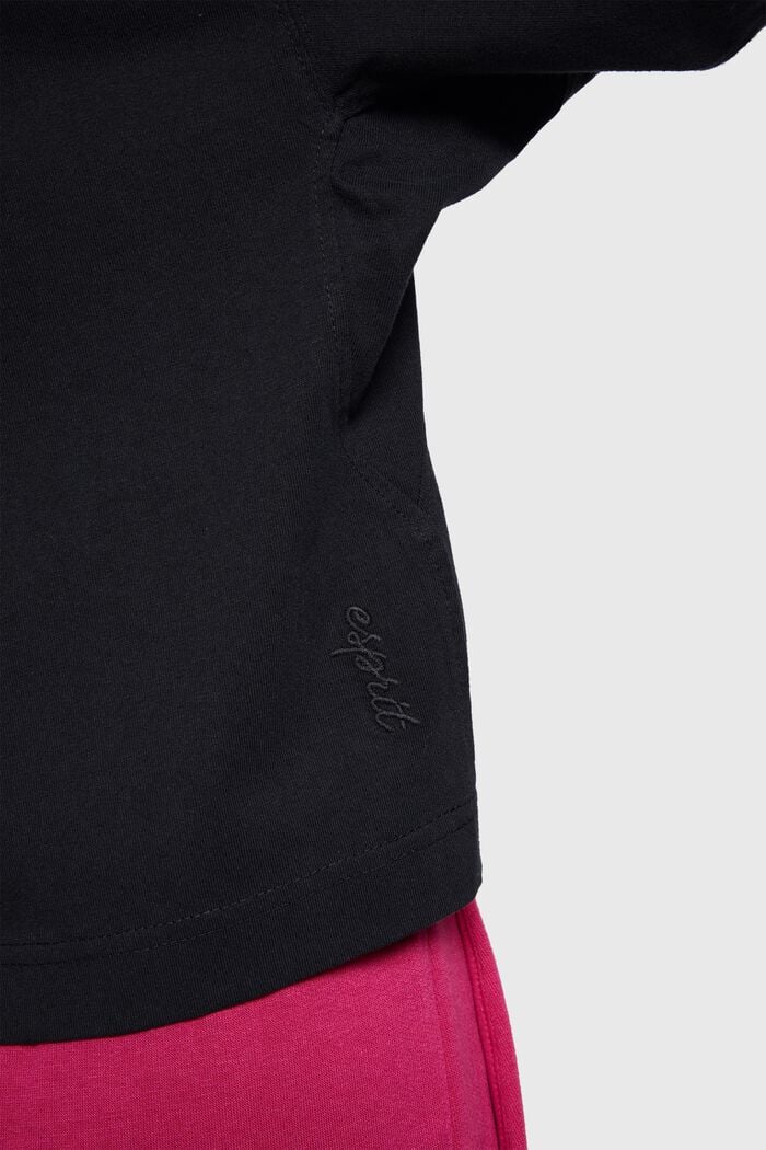 Cropped T-Shirt mit Delfin-Patch, BLACK, detail image number 3