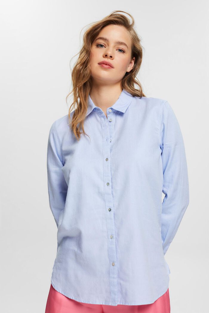 Hemd-Bluse aus 100% Baumwolle, LIGHT BLUE, detail image number 0