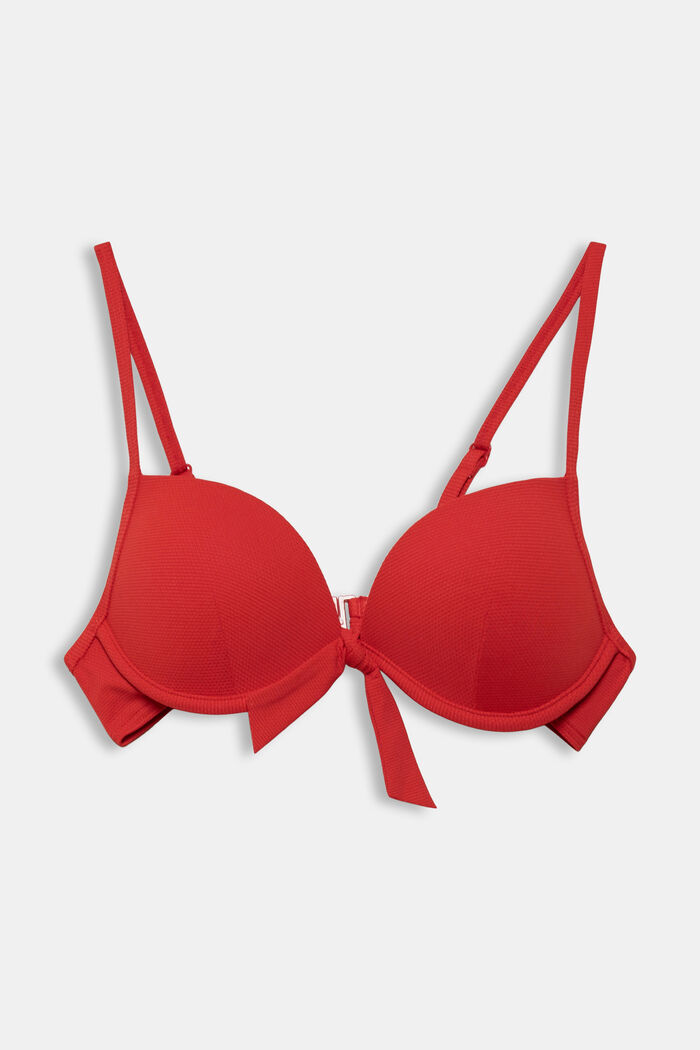 Recycelt: Bügel-Bikini mit Struktur, RED, overview