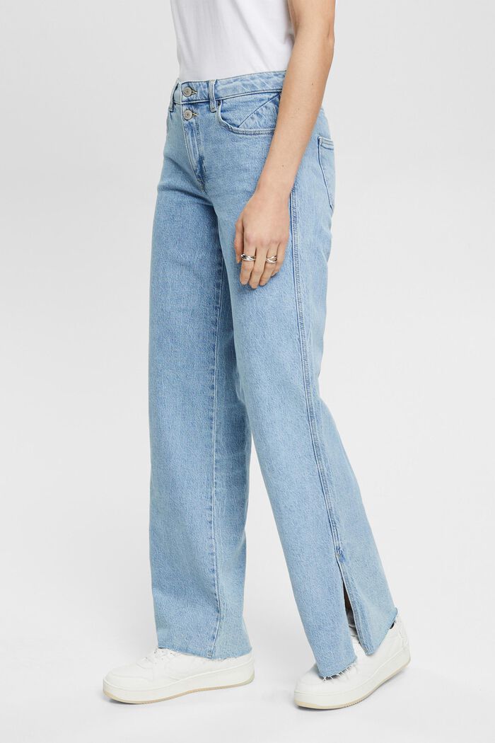 Wide Leg Jeans aus Organic Cotton, BLUE LIGHT WASHED, detail image number 0