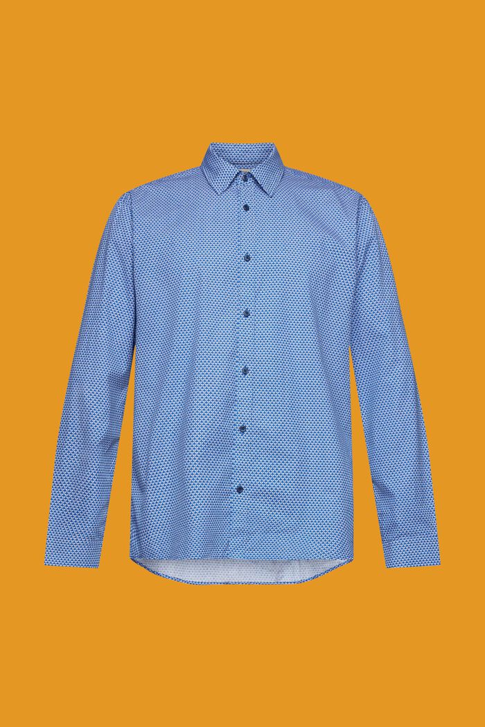 Schmal geschnittenes Hemd mit Allover-Dessin, BLUE, detail image number 6