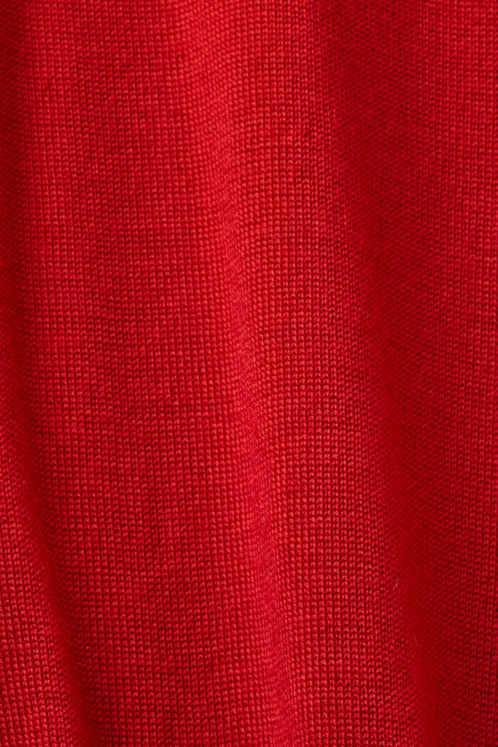 Rollkragenpullover aus Merinowolle, DARK RED, detail image number 5