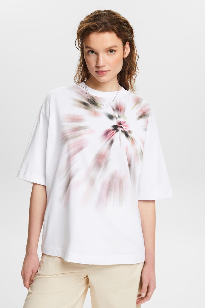 Oversize-T-Shirt mit Grafikprint, WHITE, detail image number 0