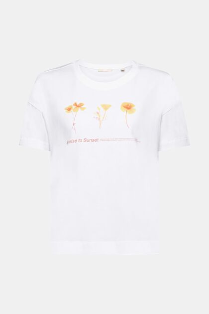 T-Shirt mit floralem Print auf der Brust