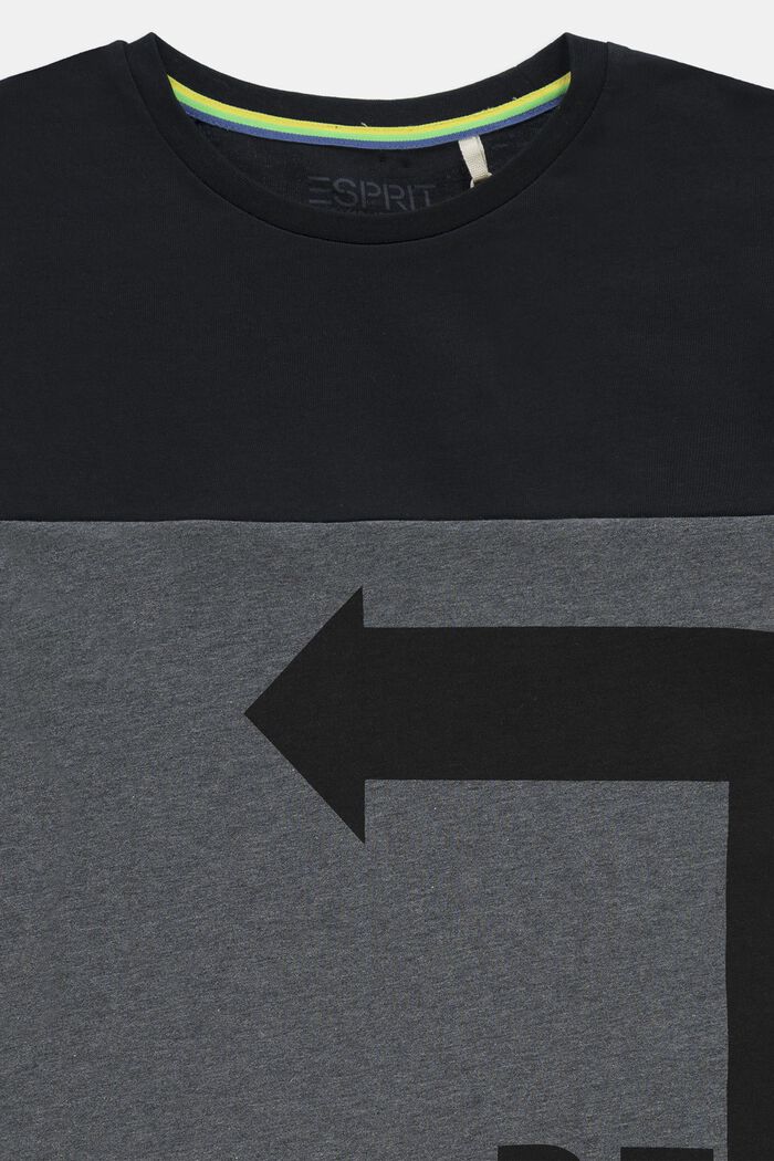Zweifarbiges T-Shirt, BLACK, detail image number 1