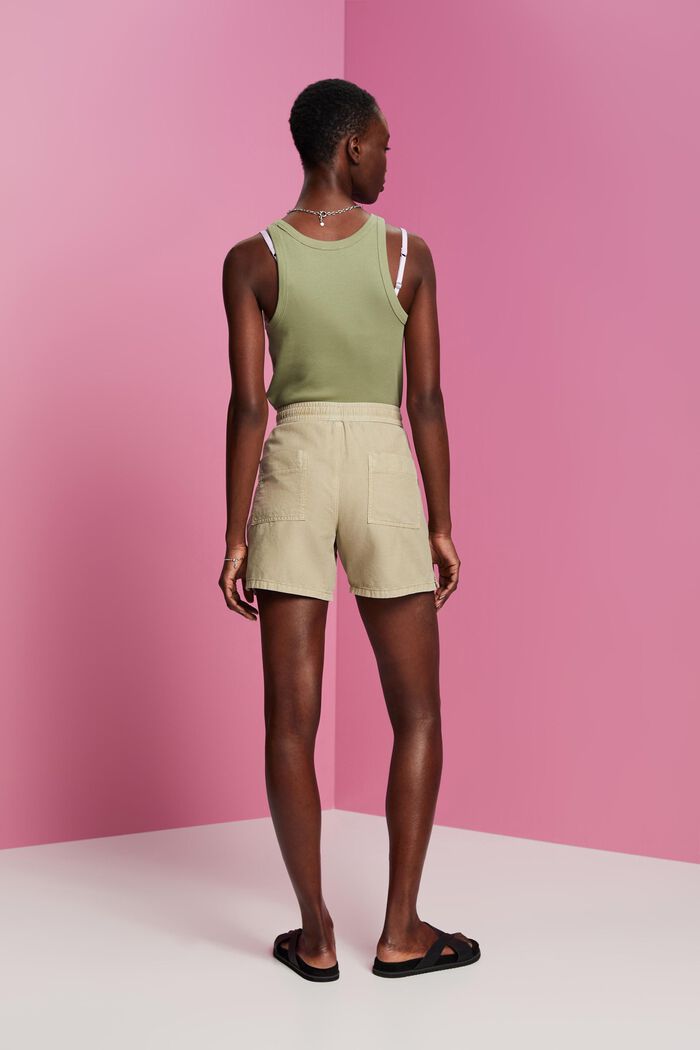 Shorts im Casual-Look mit elastischem Bund, DUSTY GREEN, detail image number 3