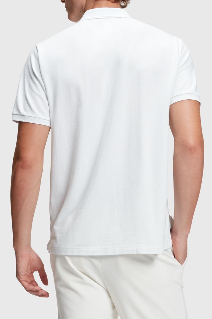Klassisches Tennis-Poloshirt mit Dolphin-Batch, WHITE, detail image number 1