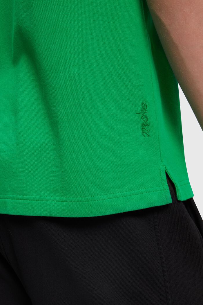 Klassisches Tennis-Poloshirt mit Dolphin-Batch, GREEN, detail image number 3