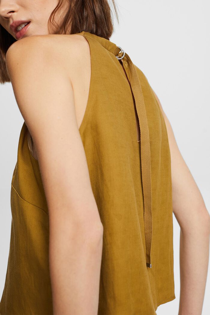Camisole, Leinenmix, TOFFEE, detail image number 2