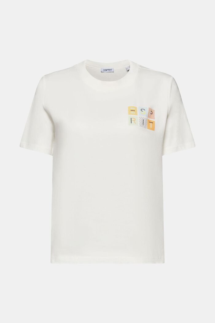 Jersey-T-Shirt mit Logo, OFF WHITE, detail image number 6