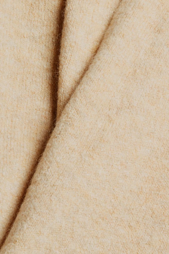 Mit Wolle: offener Cardigan in Longform, SAND, detail image number 4