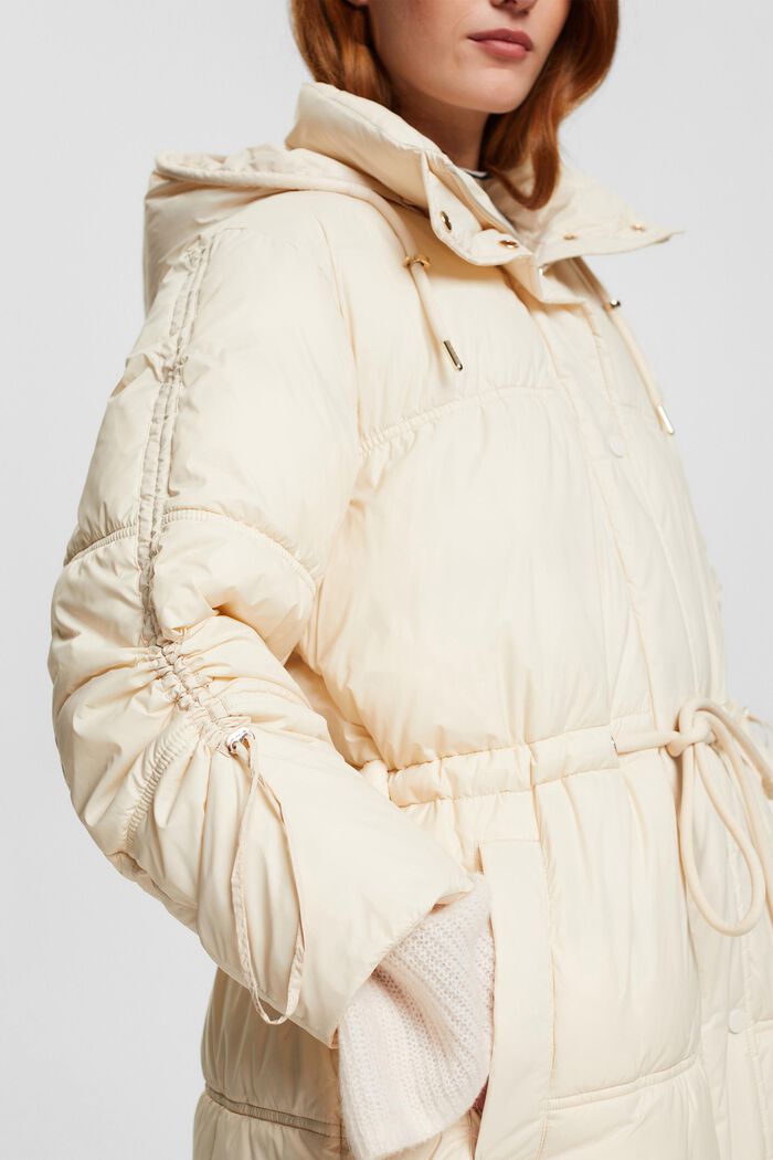 Oversize-Puffercoat mit Kordelzug in der Taille, ICE, detail image number 2