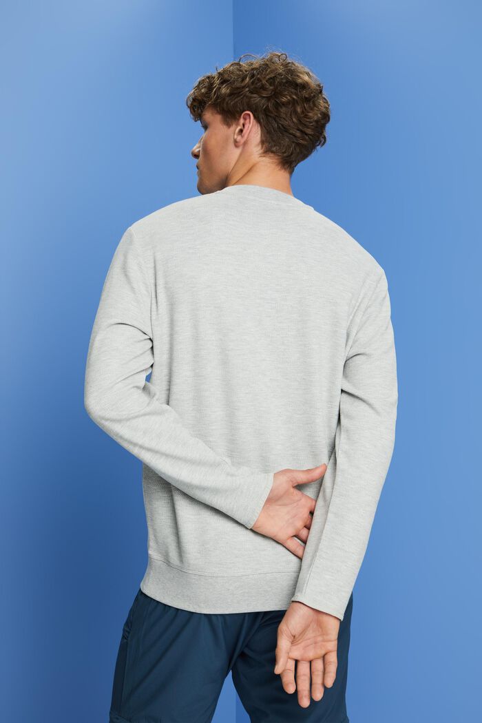 Sweatshirt aus Fleece mit Mesh-Logo, LIGHT GREY, detail image number 3