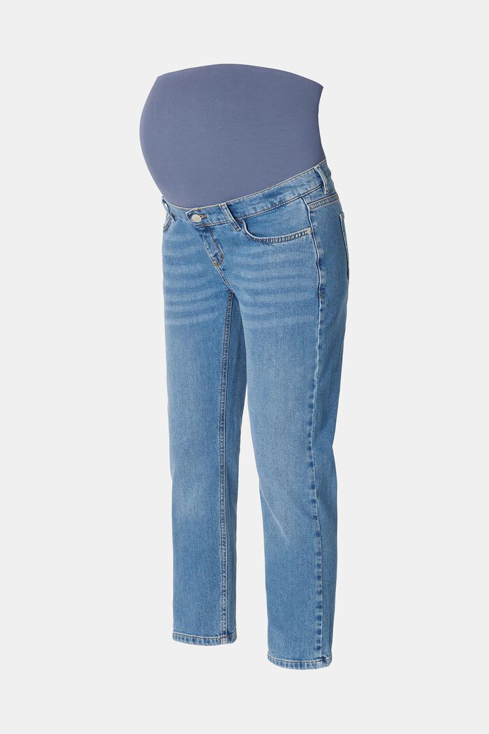 Verkürzte Jeans mit Überbauchbund, BLUE MEDIUM WASHED, detail image number 4