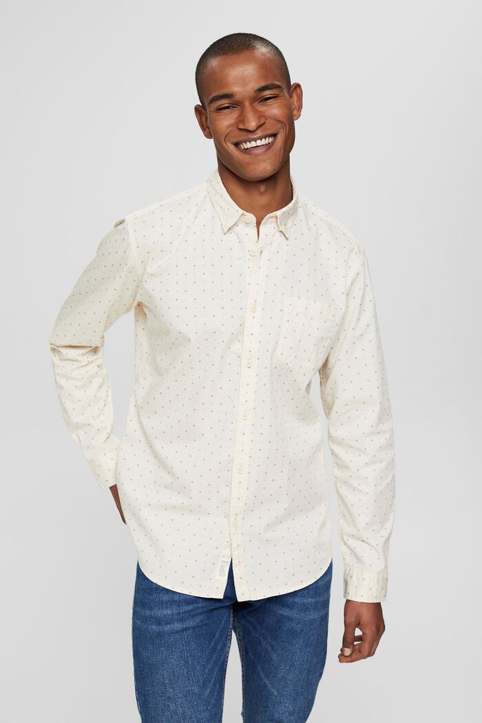 Hemd mit Print aus 100% Bio-Baumwolle, OFF WHITE, detail image number 0