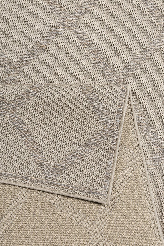 Outdoor-Teppich mit Rauten-Muster, BEIGE / SILVER, detail image number 2