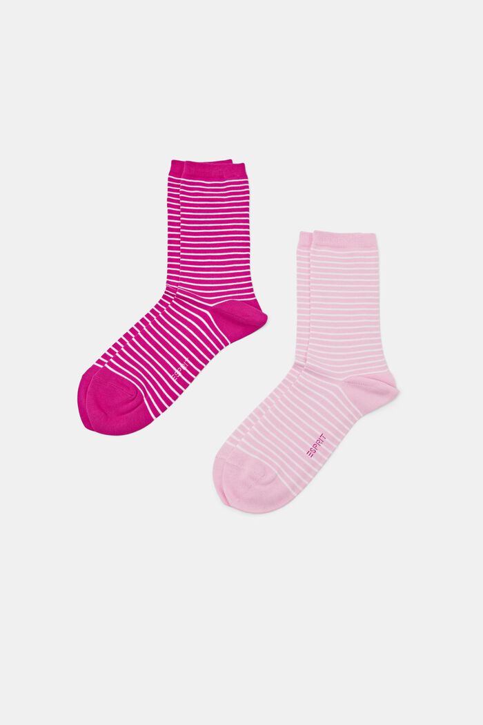 2er-Set Socken mit Streifenmuster, PINK, detail image number 0