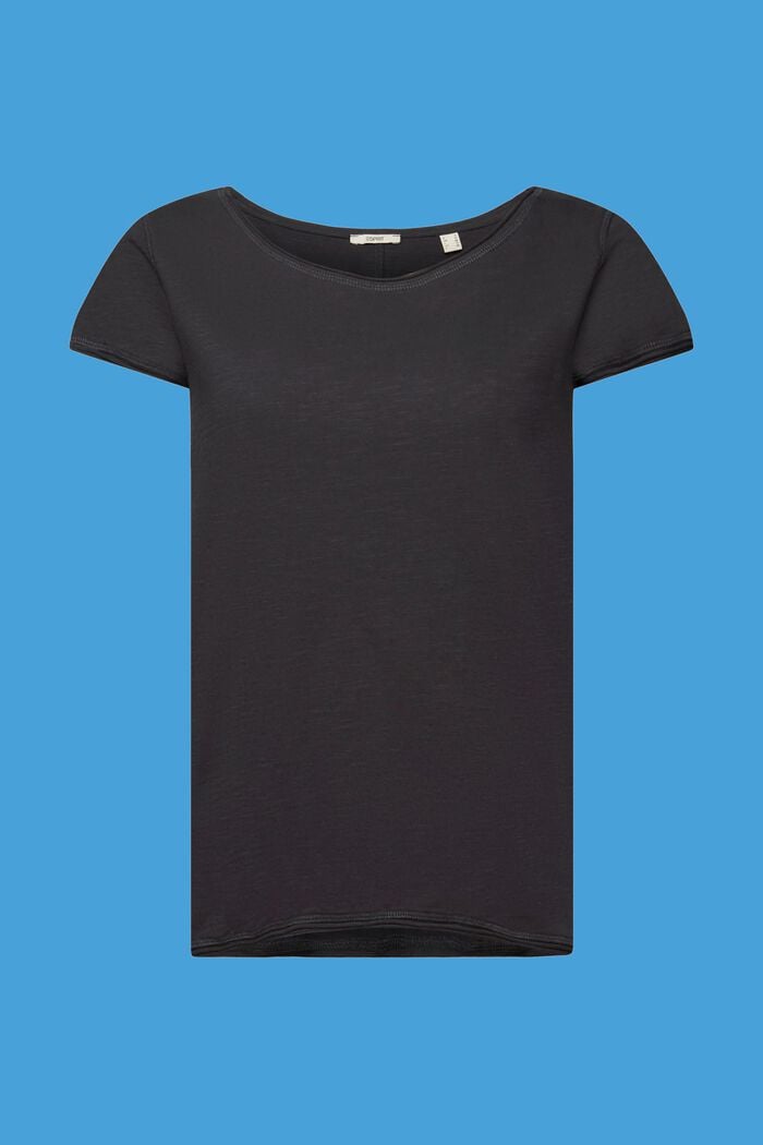 Strukturiertes Baumwoll-T-Shirt, ANTHRACITE, detail image number 7