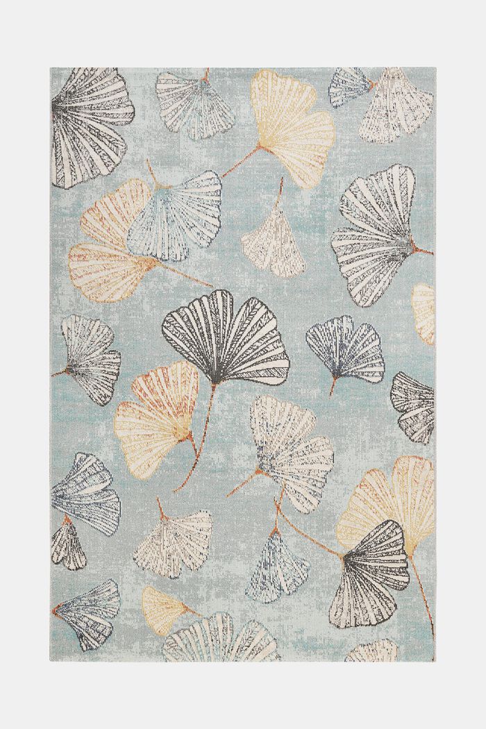 Kurzflor-Teppich mit Ginko-Blättern, LIGHT BLUE, detail image number 5