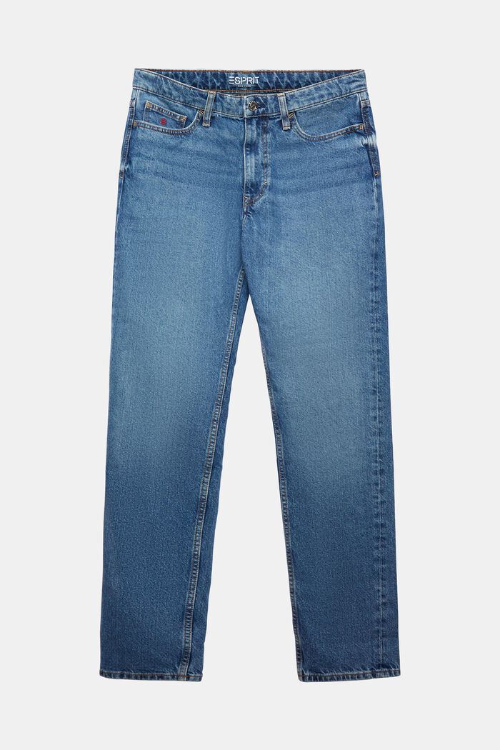 Jeans mit geradem Bein und mittlerer Bundhöhe, BLUE MEDIUM WASHED, detail image number 7