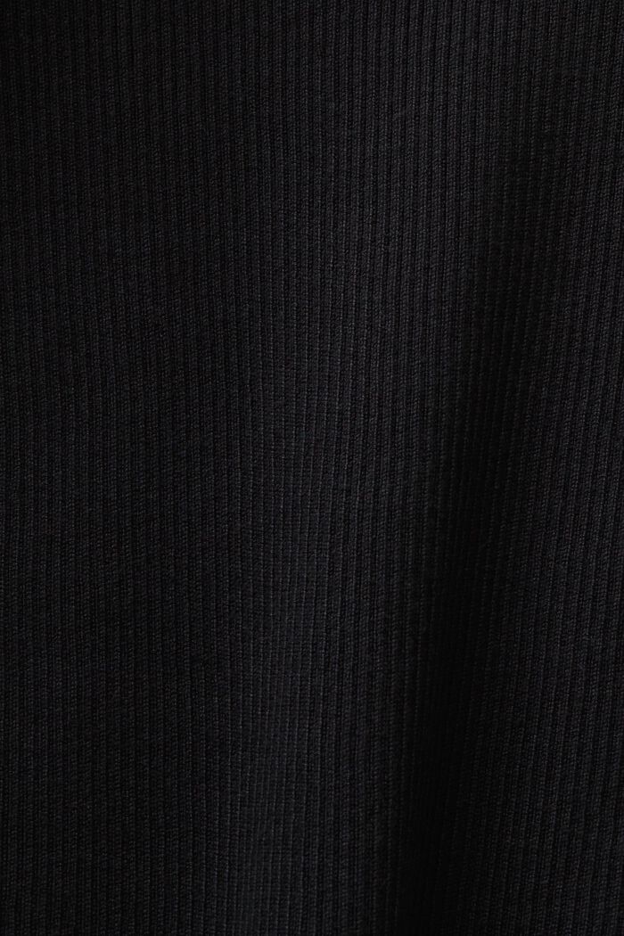 Rippstrick-Pullover mit Rundhalsausschnitt, BLACK, detail image number 5