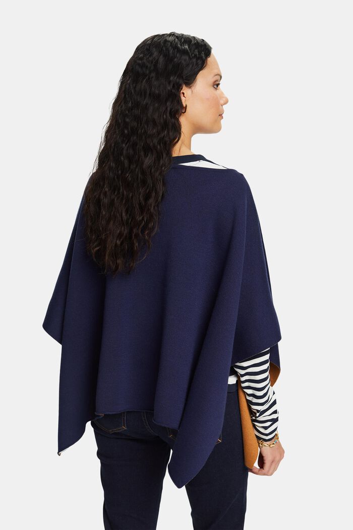 Recycelt: Poncho aus Doubleface-Strick, NAVY, detail image number 2