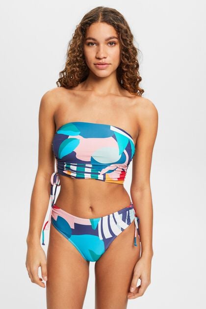 Bandeau-Bikinitop mit mehrfarbigem Print