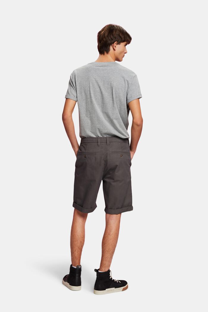 Shorts im Chino-Style aus nachhaltiger Baumwolle, DARK GREY, detail image number 3