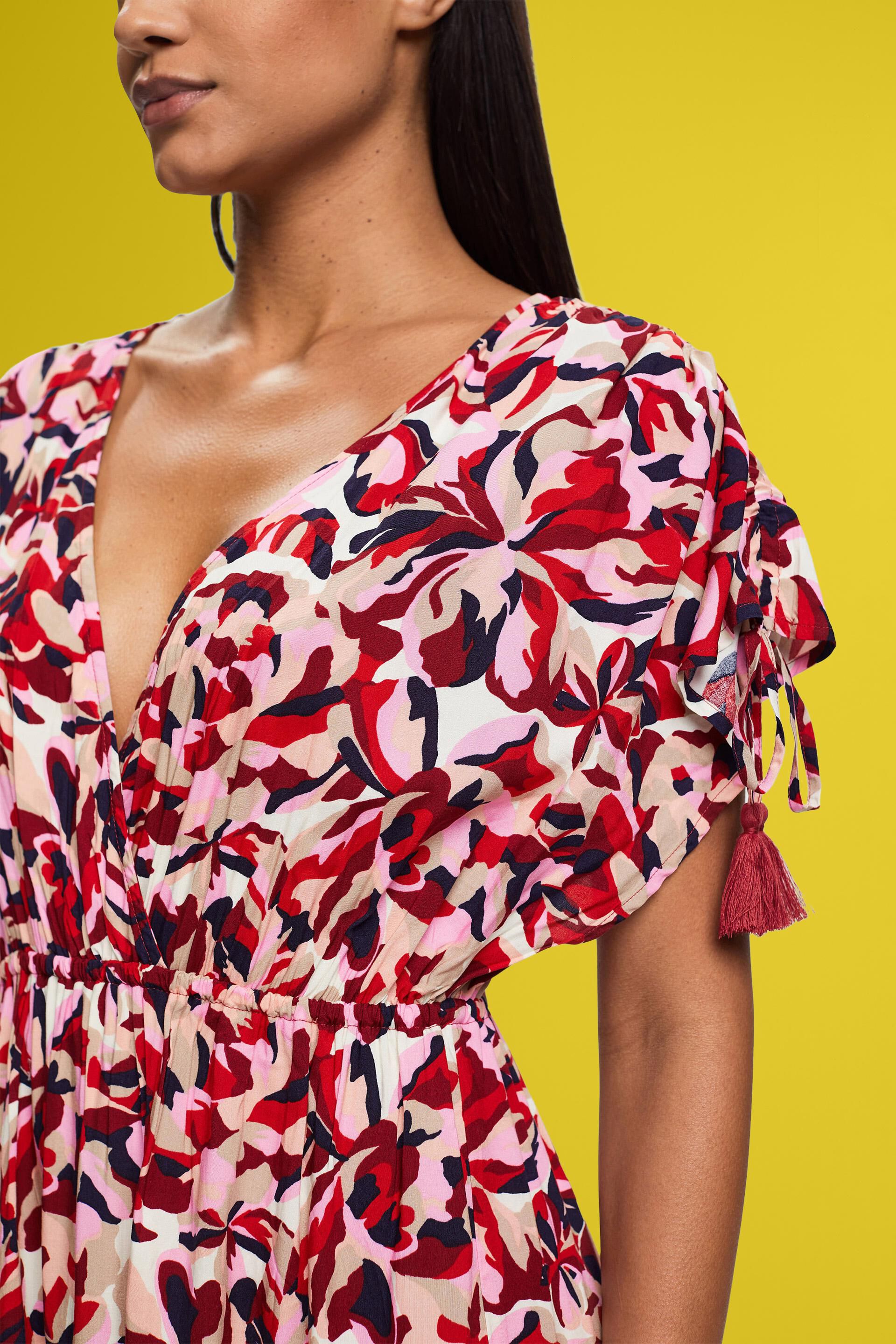ESPRIT - Maxi-Strandkleid mit floralem Muster in unserem Online Shop