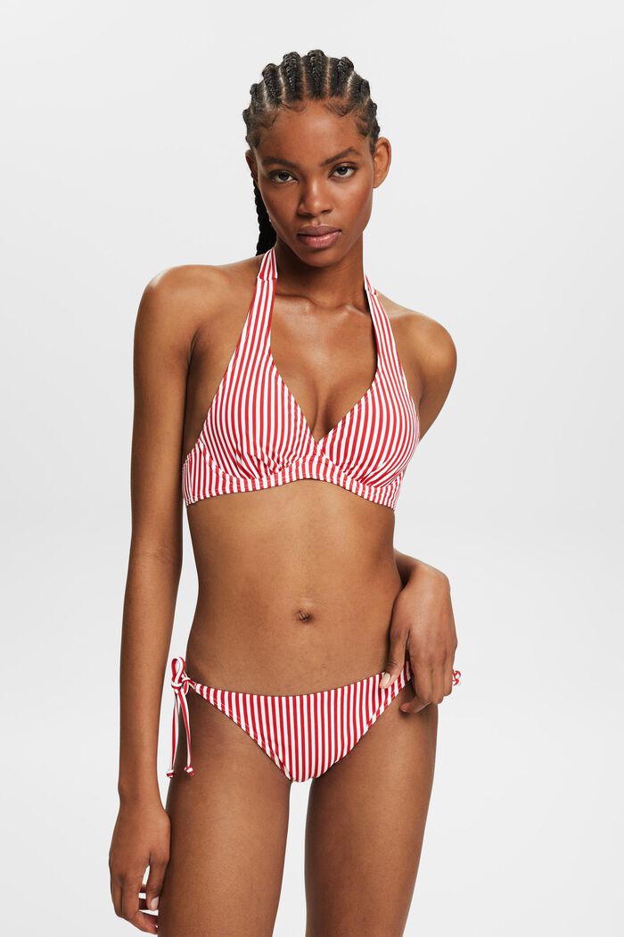 Neckholder-Bikinitop mit Bügeln, DARK RED, detail image number 0