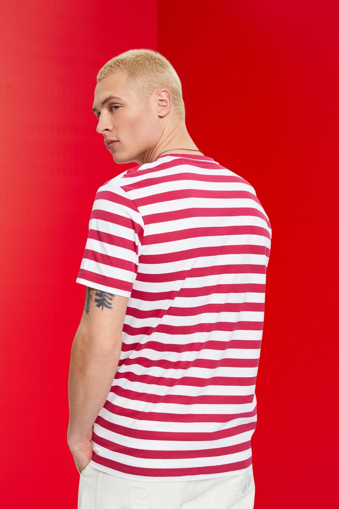 Gestreiftes T-Shirt aus nachhaltiger Baumwolle, RED, detail image number 3