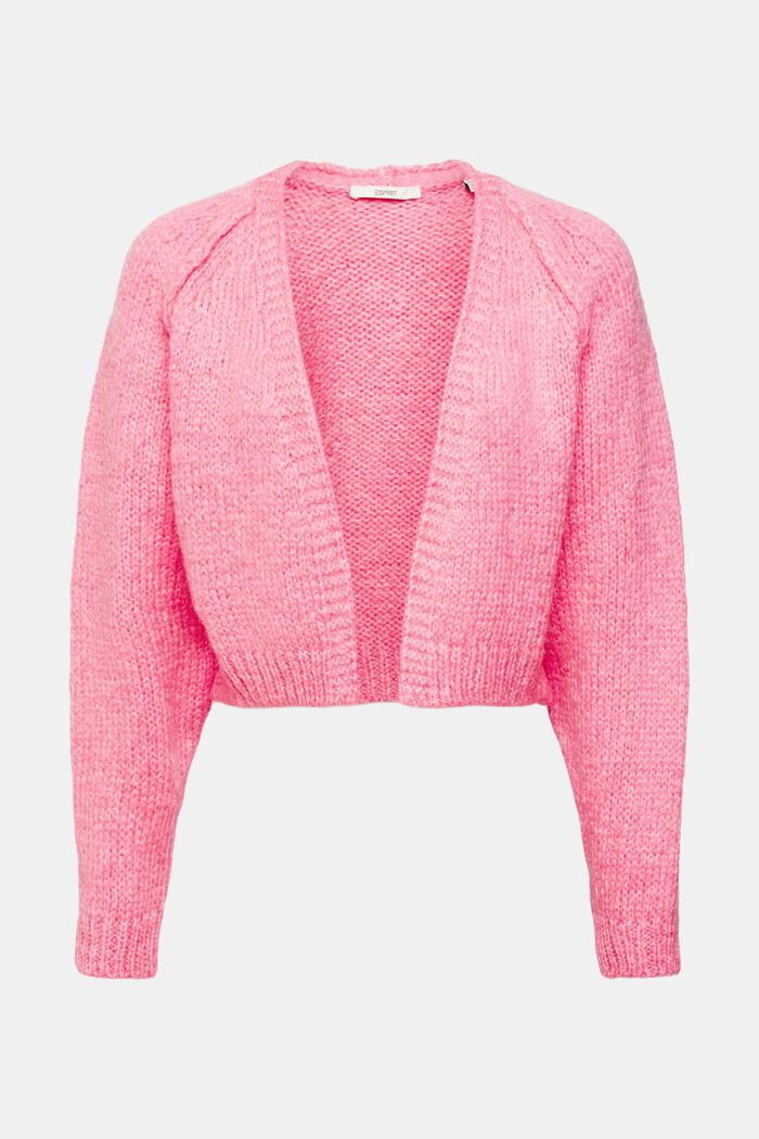 Cropped-Cardigan aus Wollmix, PINK, detail image number 6