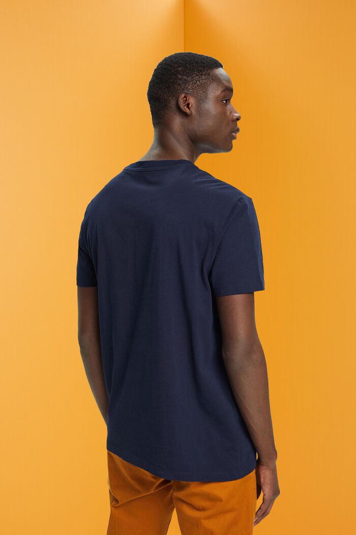 Slim-Fit-Shirt aus Baumwolle mit kleinem Print, NAVY, detail image number 3
