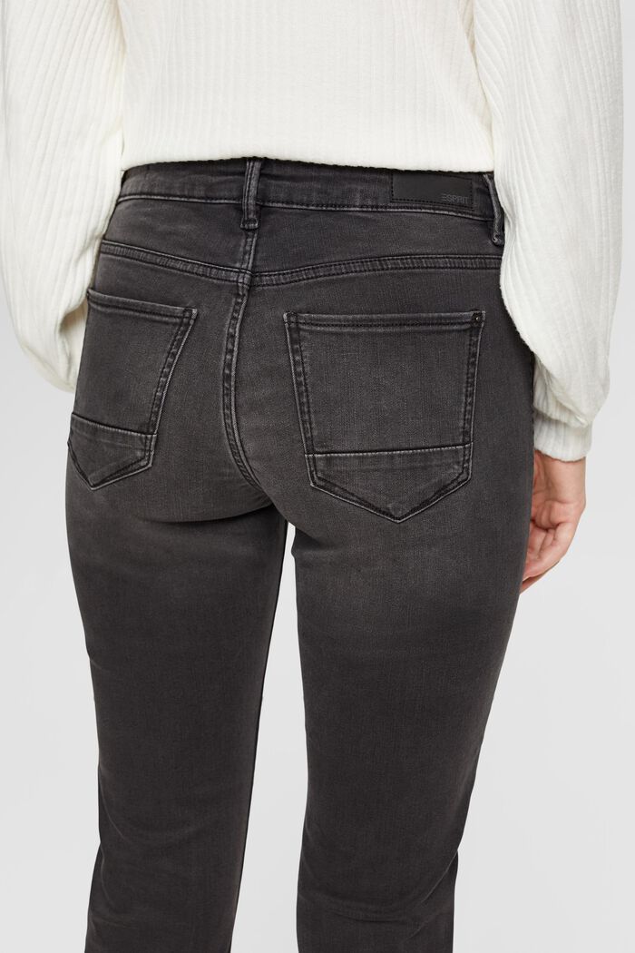 Schmale Jeans mit mittlerer Bundhöhe, GREY DARK WASHED, detail image number 4