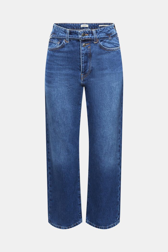 High-Rise-Jeans im Dad Fit mit passendem Gürtel, BLUE MEDIUM WASHED, detail image number 6
