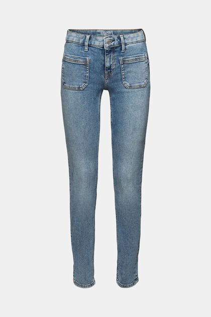 Recycelt: Schmale Jeans mit mittelhohem Bund