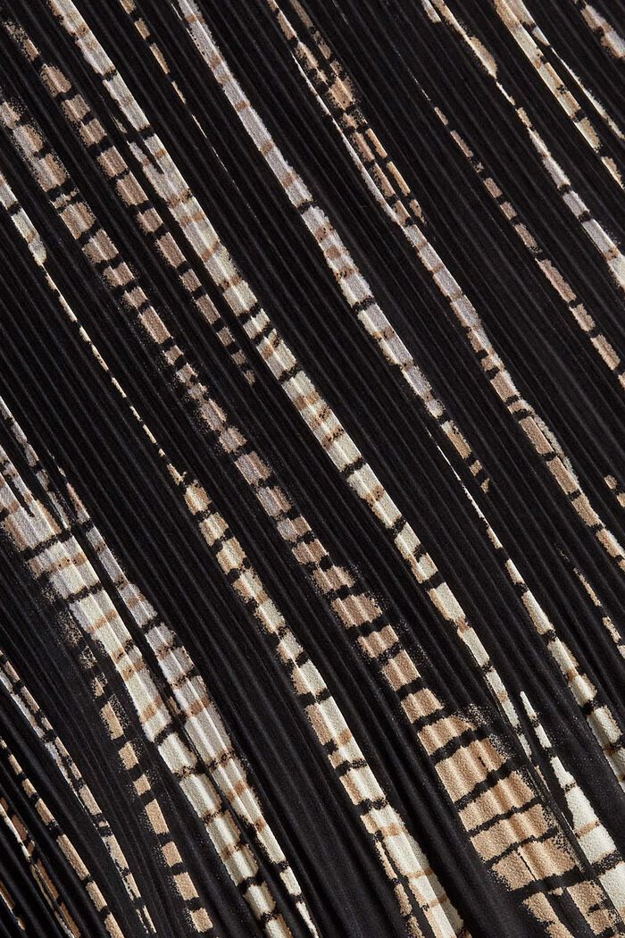 Recycelt: plissiertes Kleid mit Print, BLACK, detail image number 4