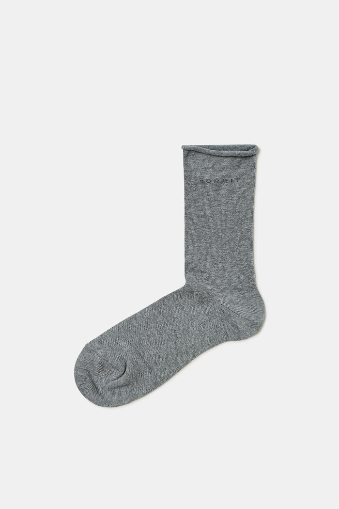 Socken mit Rollbündchen aus Baumwoll-Mix, LIGHT GREY MELANGE, detail image number 0