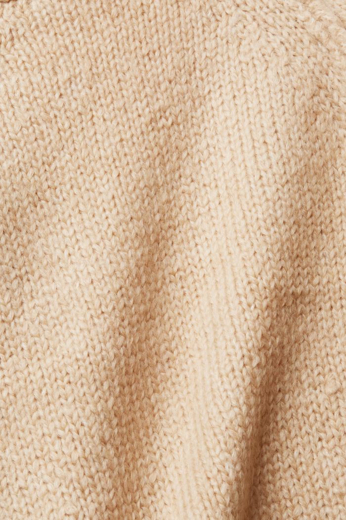 Cropped-Cardigan aus Wollmix, SAND, detail image number 5