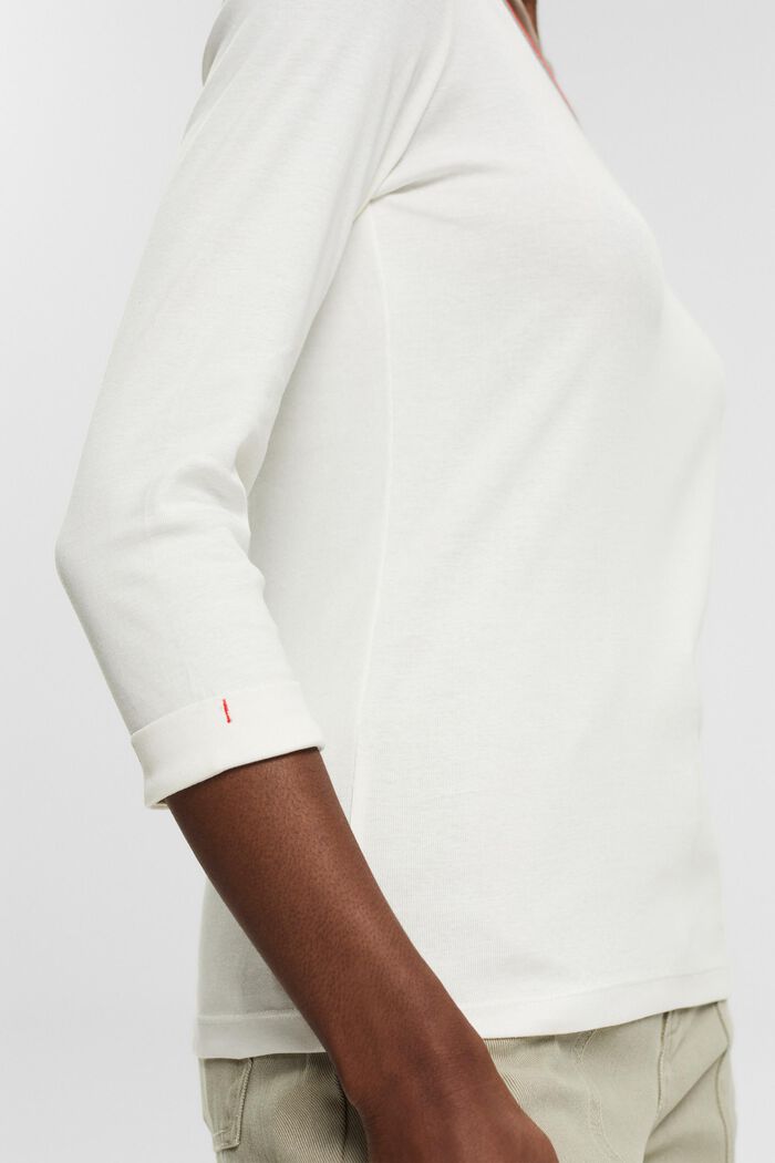Shirt mit 3/4-Ärmeln, OFF WHITE, detail image number 4