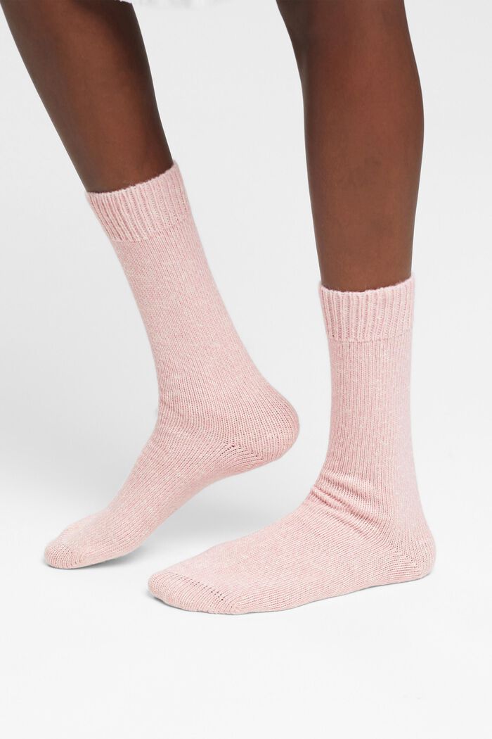 Boot-Socken in Grobstrick mit Wolle, LIGHT PINK, detail image number 2