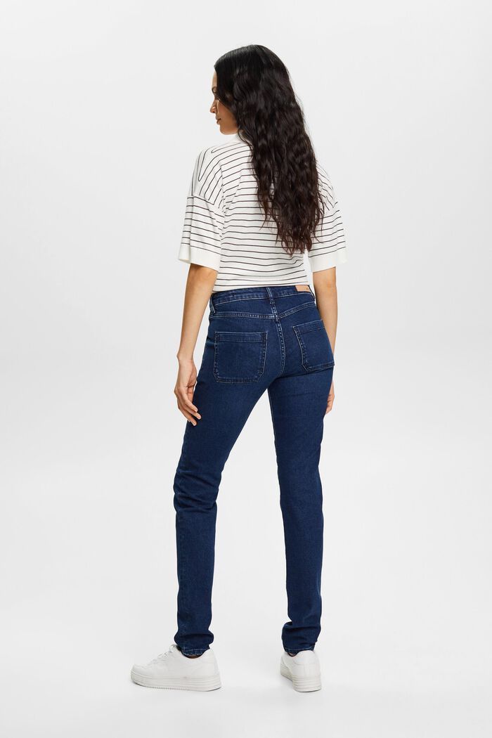 Slim-Fit-Jeans mit mittlerer Bundhöhe, BLUE DARK WASHED, detail image number 3