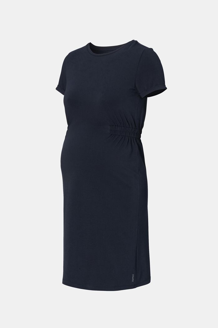 Jersey-Kleid aus Baumwolle, NIGHT SKY BLUE, overview