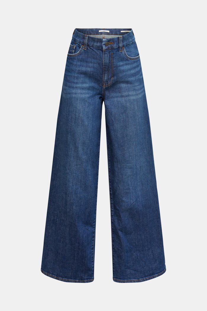 Jeans mit weitem Bein, BLUE DARK WASHED, detail image number 8