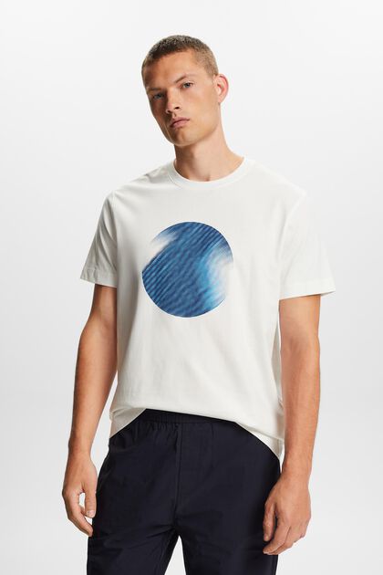T-Shirt mit Print vorne, 100 % Baumwolle