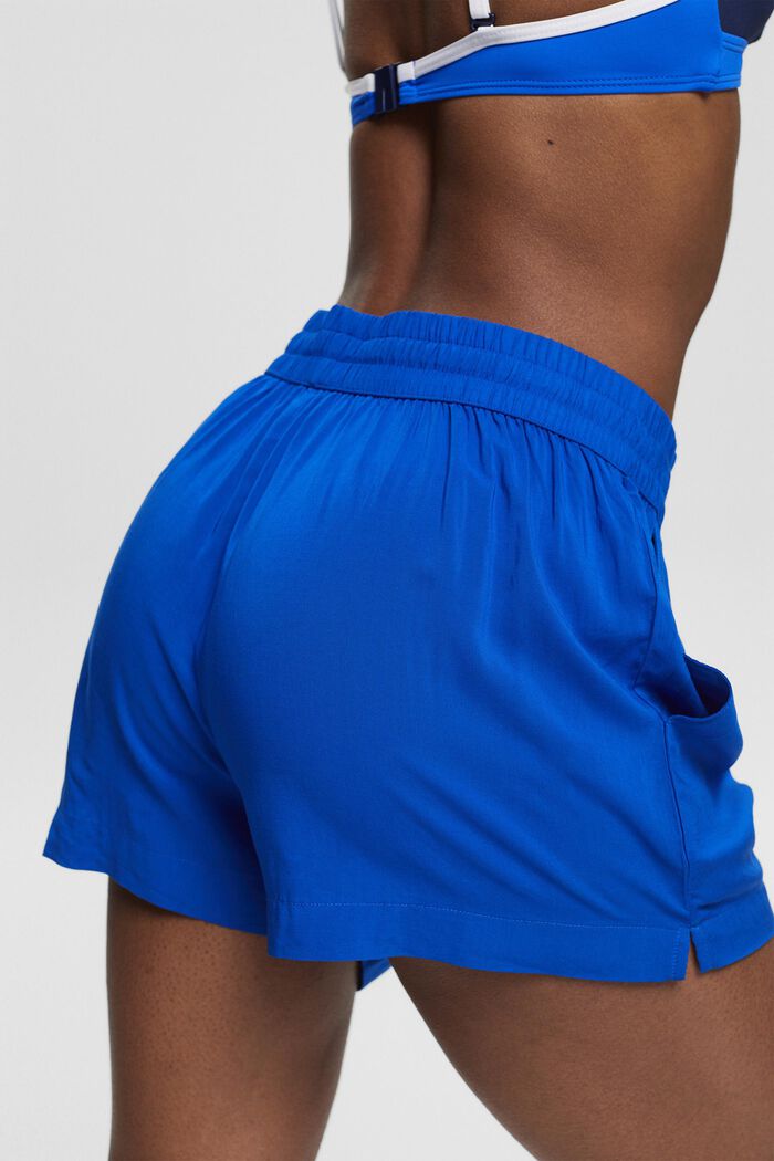 Shorts mit Tasseln, LENZING™ ECOVERO™, BRIGHT BLUE, detail image number 4