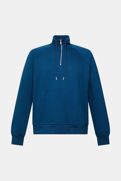 Troyer-Sweatshirt, PETROL BLUE, overview